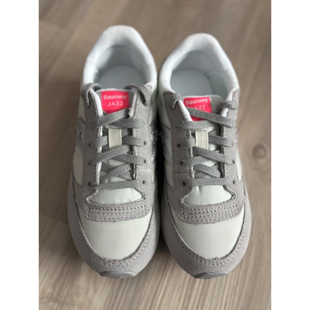 Saucony Jazz Kids Sneakers Grey Silver Pink Low Top Shoes SK167932 Size 12.5M - Picture 2 of 6